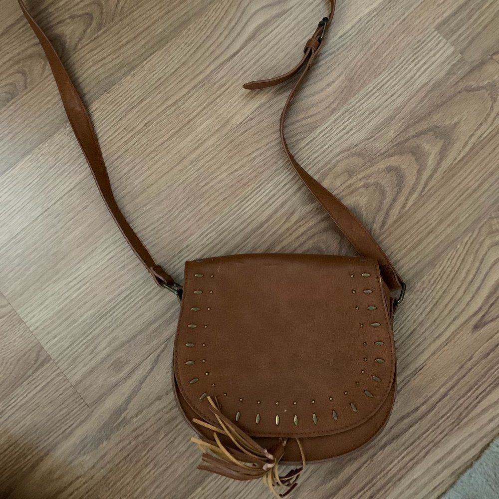Hollister brown leather crossbody bag